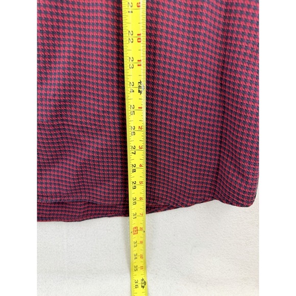 Luchiano Visconti Shirt Men XL Maroon Navy Houndstooth Long Sleeve Button Up - Picture 6 of 9